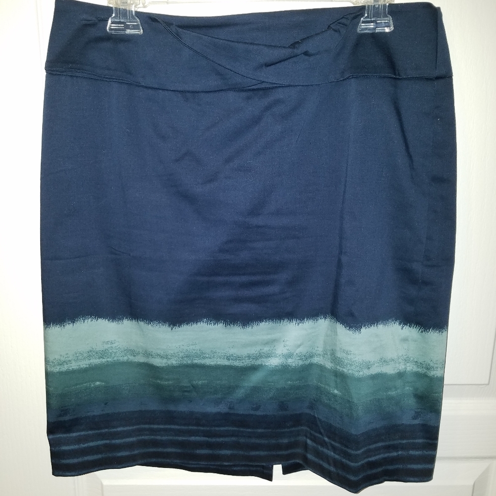 Ann Taylor Blue and Teal Pencil Skirt
